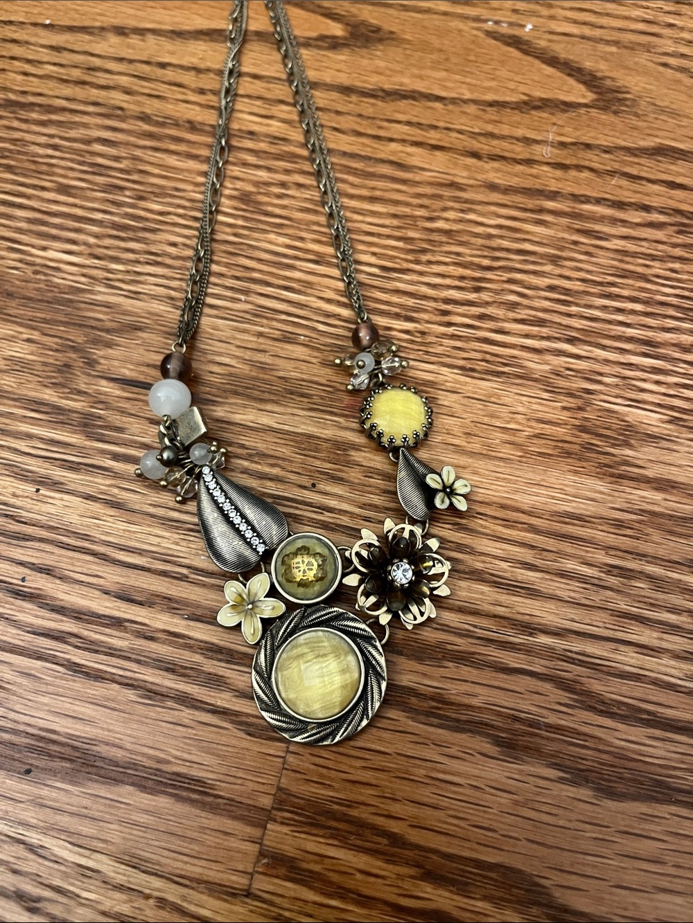 BOHM Vintage Bib Statement Spring Necklace Flower Bee